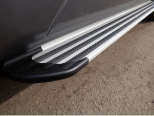 Пороги алюминиевые Slim Line Silver для Ford Explorer № FOREXPL12-23S