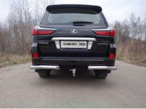 Защита задняя уголки 76 мм для Lexus LX-570/450d № LEXLX450d15-16